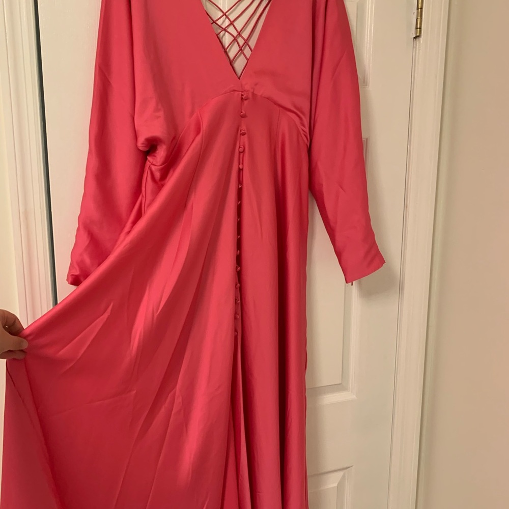 ASOS hot pink A- line midi